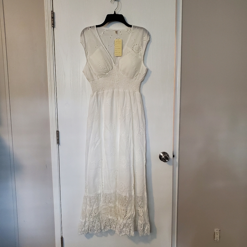 White lace & cotton dress